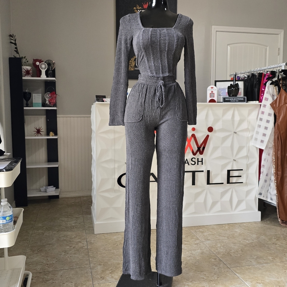 Ribbed striped set